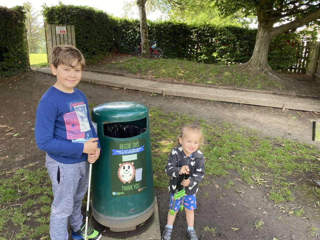 our younger litter pickers in action